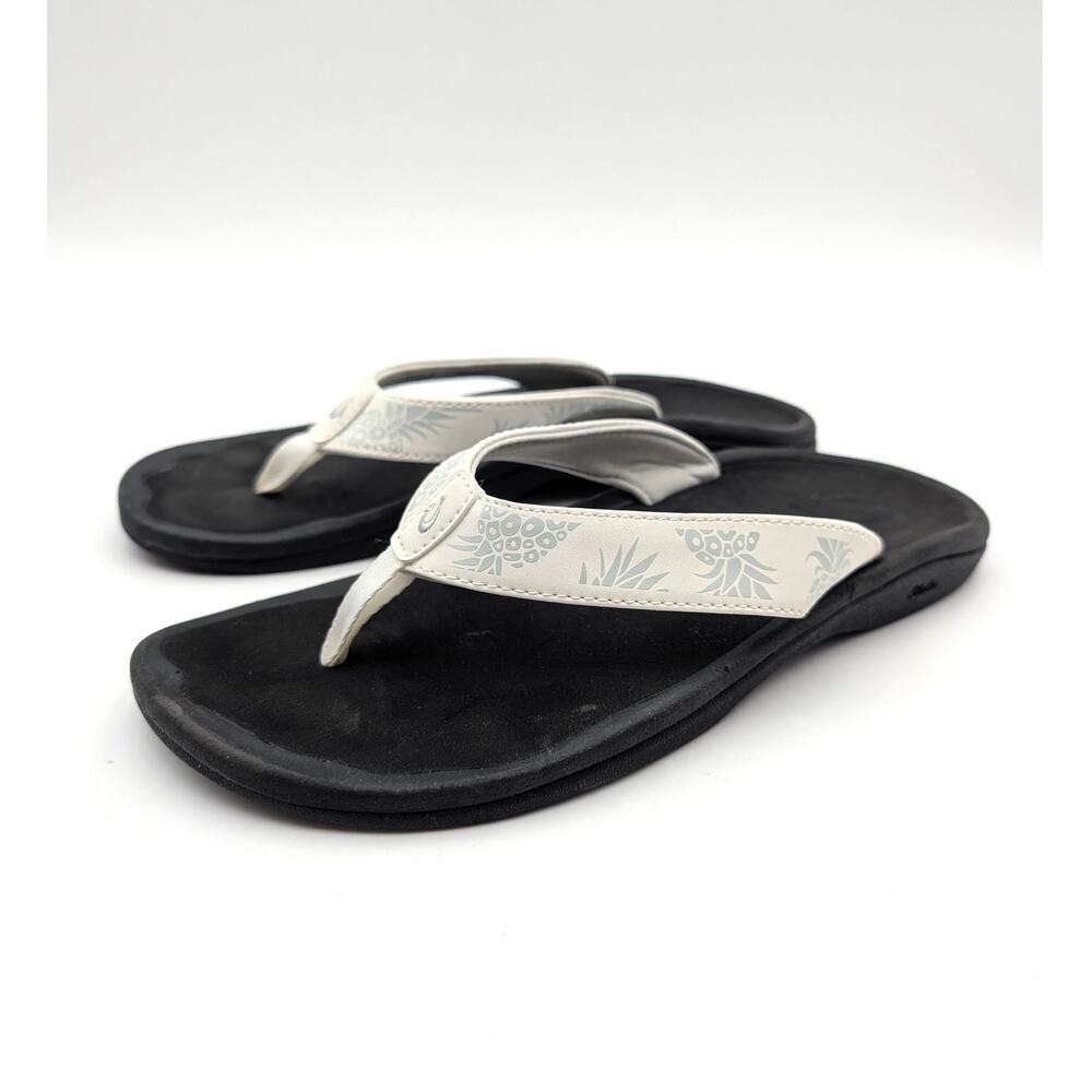 OluKai Ohana Water Resistant Flip Flop Women's Bright White/Hua Size US9 EU39